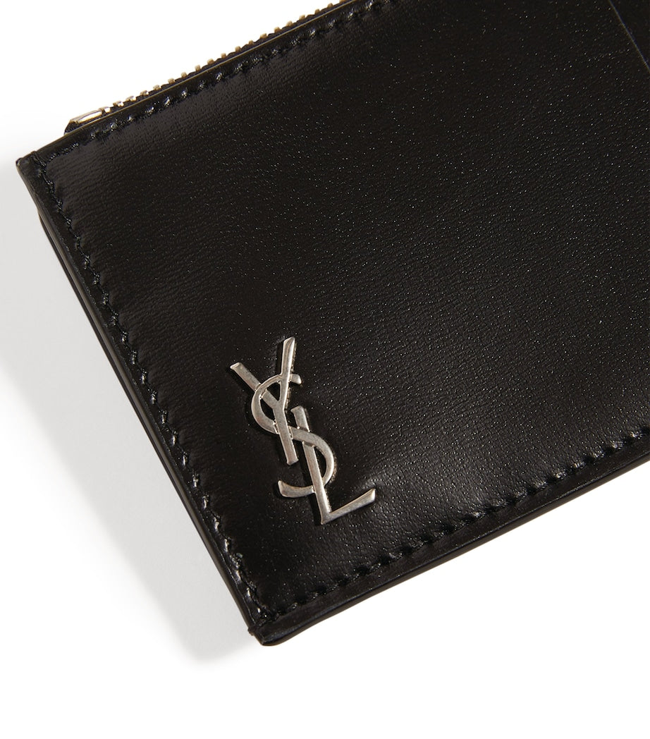 Saint Laurent Leather Fragments Monogram Card Holder, UK version