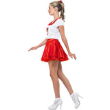 Smiffys Sandy Cheerleader costume in red and white (British brand)