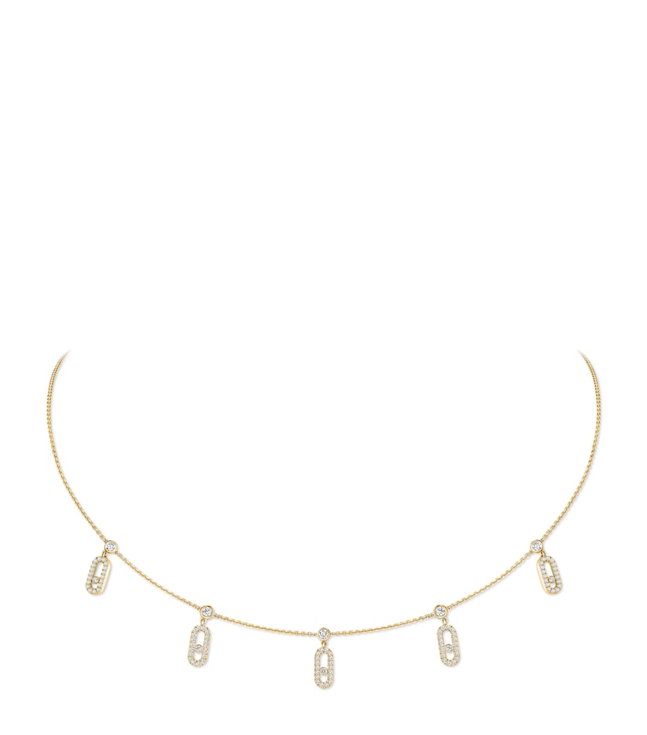 Messika Move Uno yellow gold diamond necklace 0.61ct, imported from the UK
