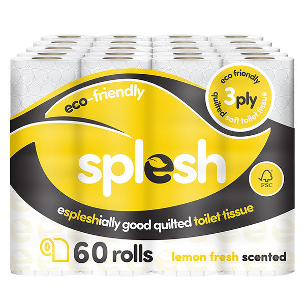 Splesh 60 Rolls Quilted Lemon Toilet Roll