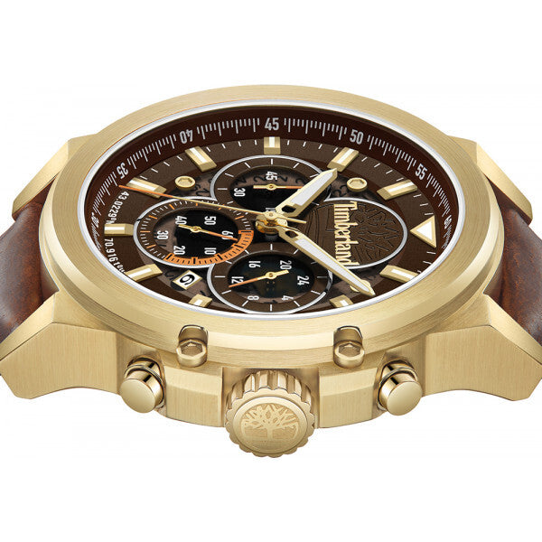 Timberland Fast Strike men's watch with brown leather strap (British brand)