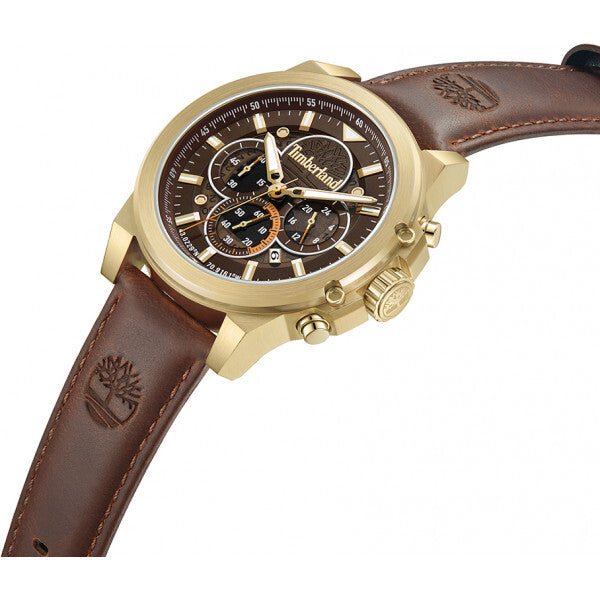 Timberland Fast Strike men's watch with brown leather strap (British brand)
