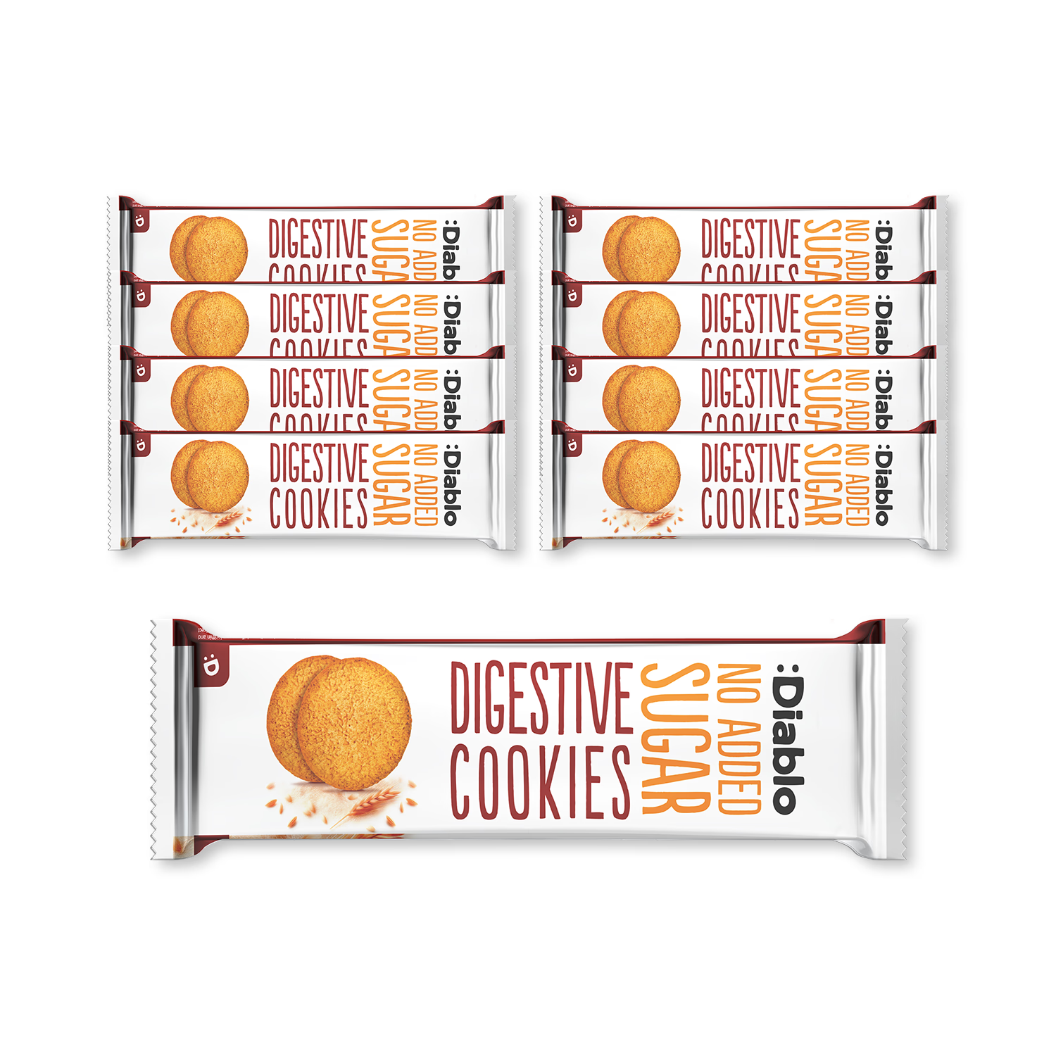Diablo digestive cookies no added sugar 150g, imported from the UK