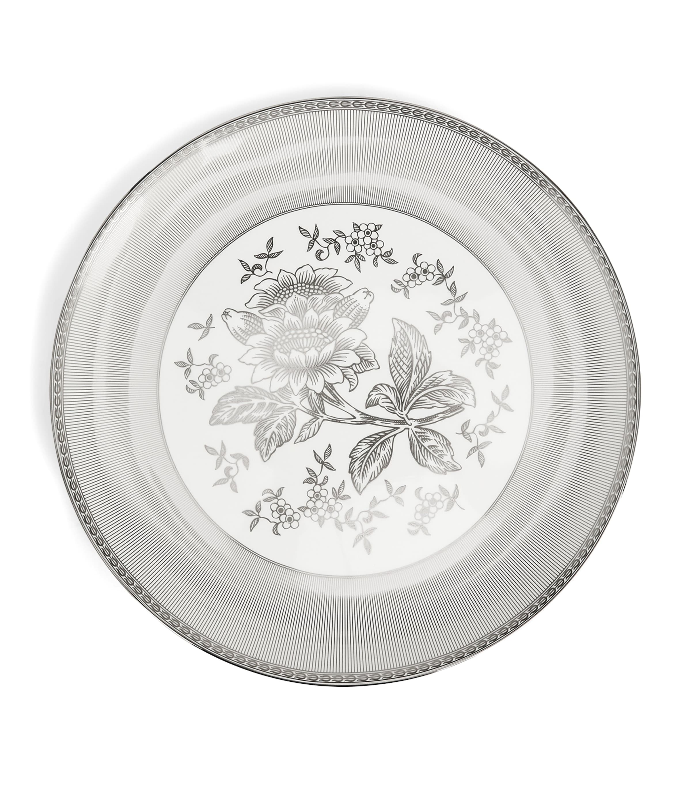Wedgwood bone china Silver Tonquin plate 34cm (British brand)