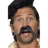 Smiffys black self-adhesive frenchman moustache (British brand)