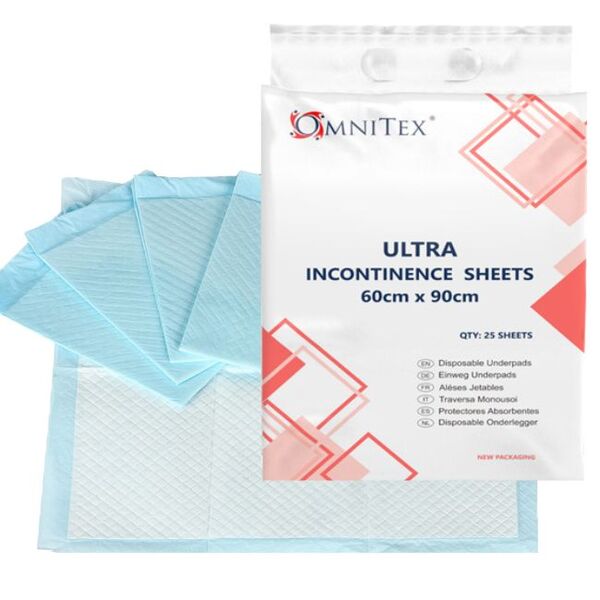 Omnitex 60x90cm Disposable Incontinence Bed Pads 2000ml 25x GOODS Superdrug   