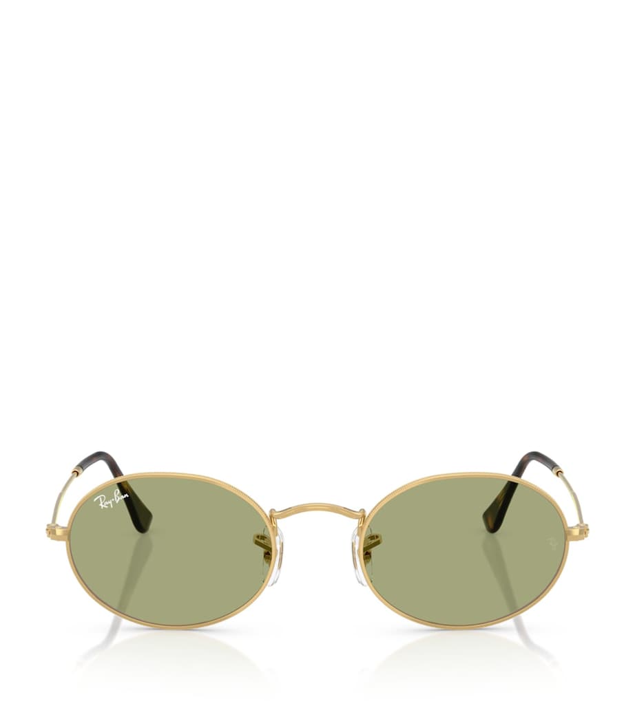 Ray-Ban RB3547 oval metal sunglasses rose gold - British product
