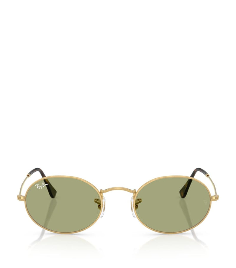 Ray-Ban RB3547 oval metal sunglasses rose gold - British product