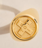 Tilly Sveaas gold-plated Moi + Toi signet ring (British brand)