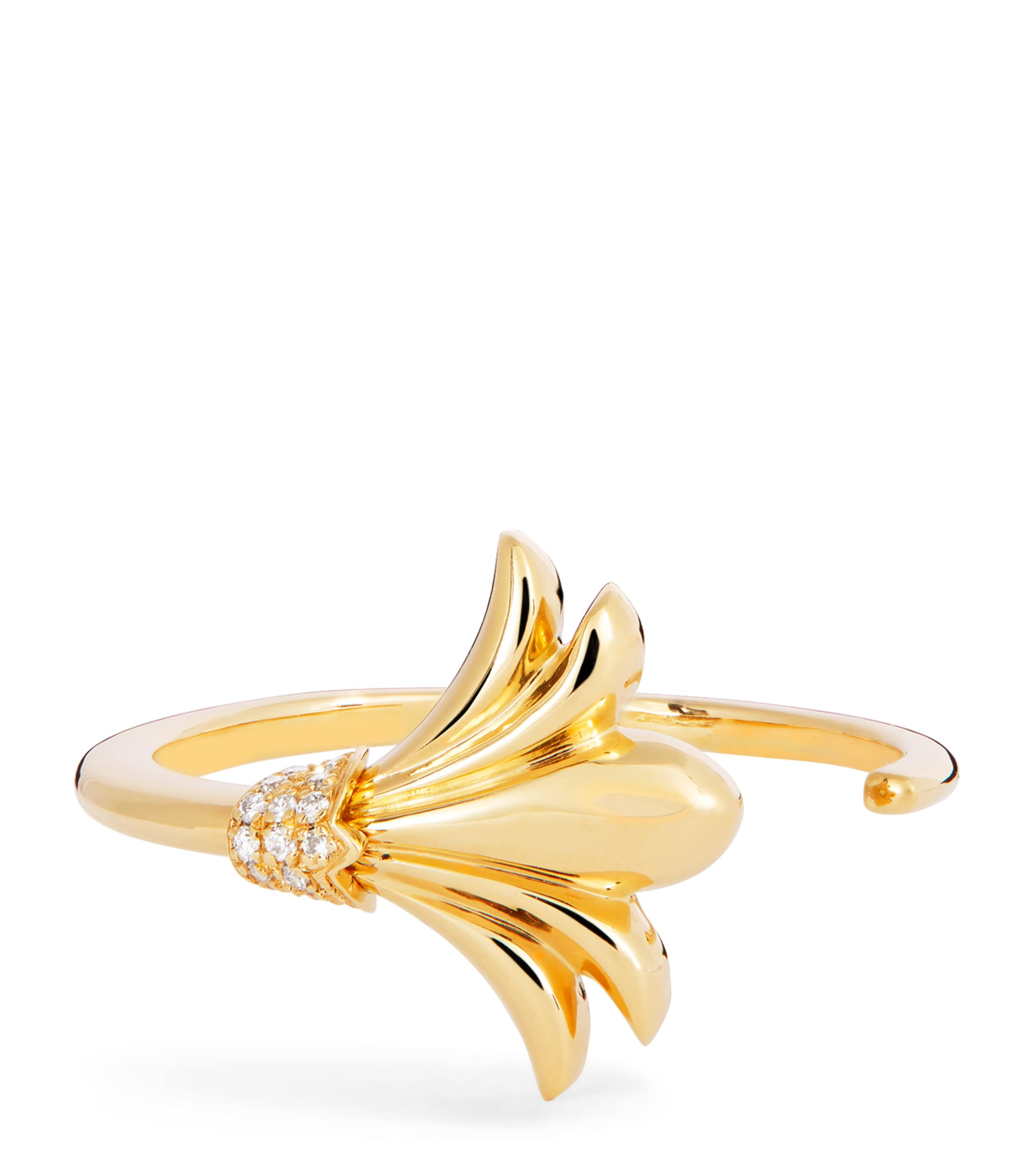 L'Atelier Nawbar Mini Yellow Gold and Diamond Psychedeliah On A Vine Ring, UK version
