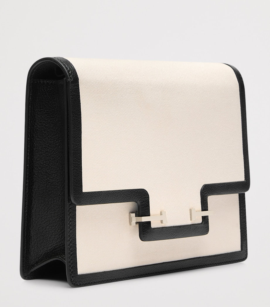 TOM FORD Aube cross-body bag in cotton canvas and calfskin leather, imported from the UK