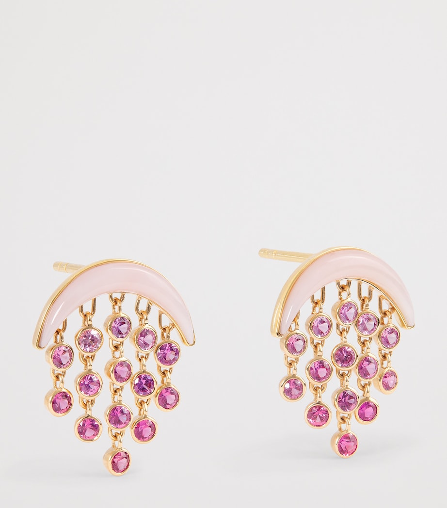 Emily P. Wheeler Baby Fringe earrings with pink opal and sapphire, UK version