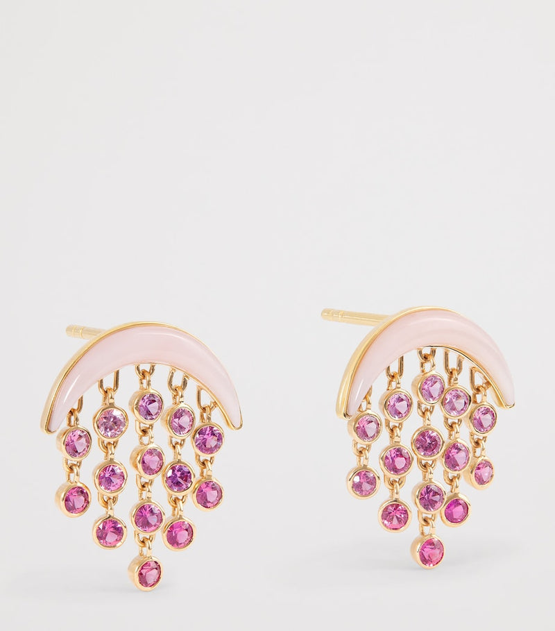 Emily P. Wheeler Baby Fringe earrings with pink opal and sapphire, UK version