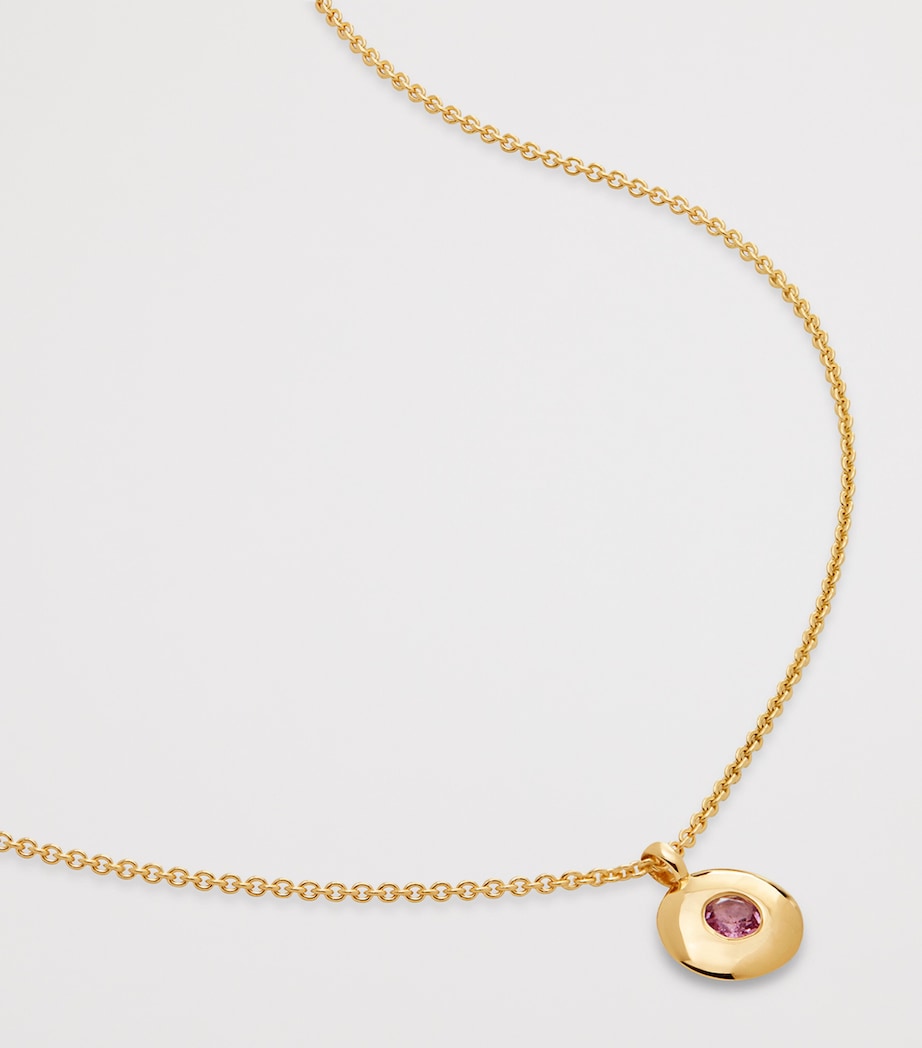 Monica Vinader March birthstone necklace pink tourmaline gold vermeil - British product