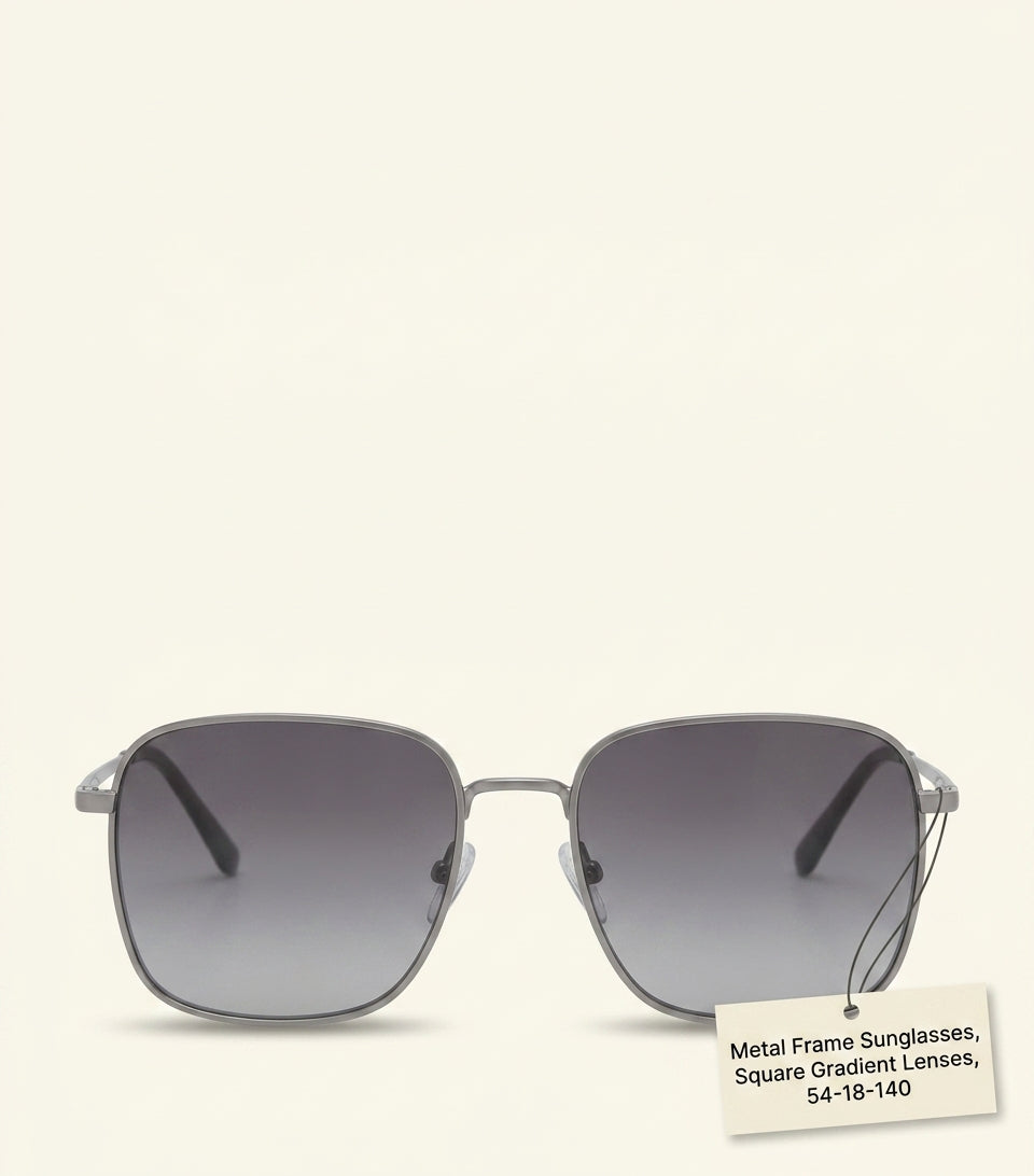 Prada metal square sunglasses with case, UK version