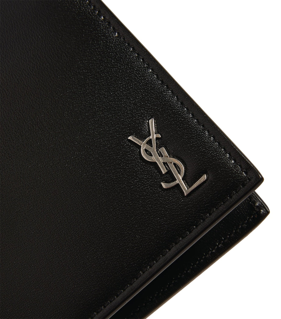 Saint Laurent leather bifold wallet with card slots and monogram - (British brand)