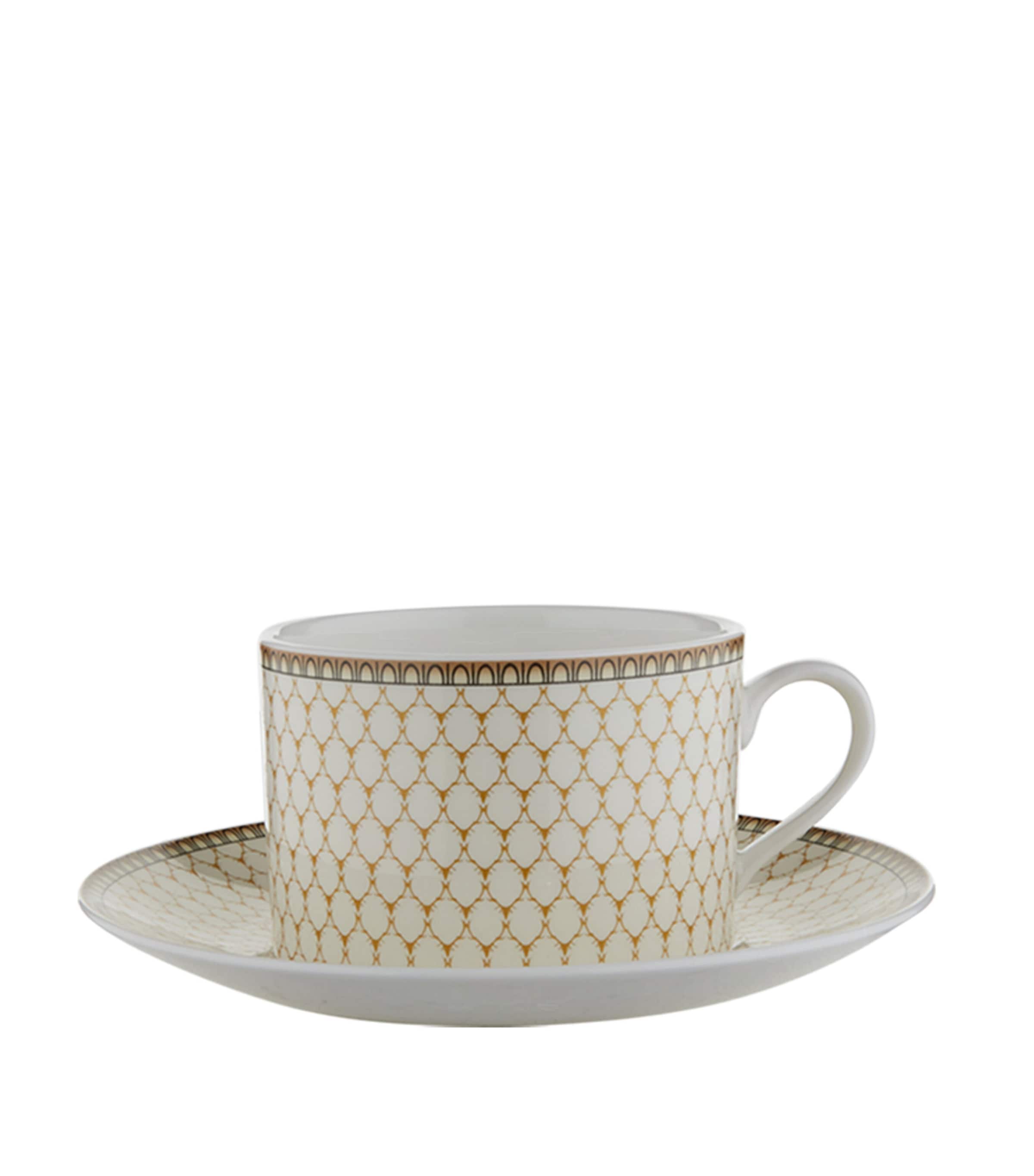 Halcyon Days Antler Trellis teacup and saucer, UK version