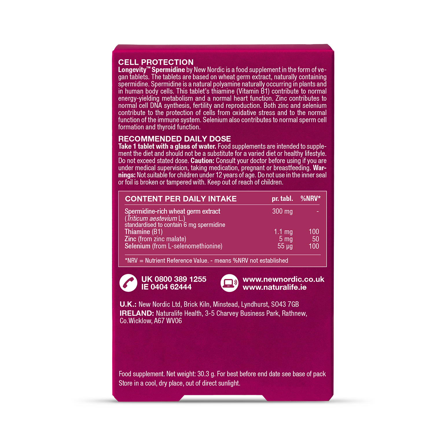 New Nordic Longevity Cell Protection 30 tablets, UK version