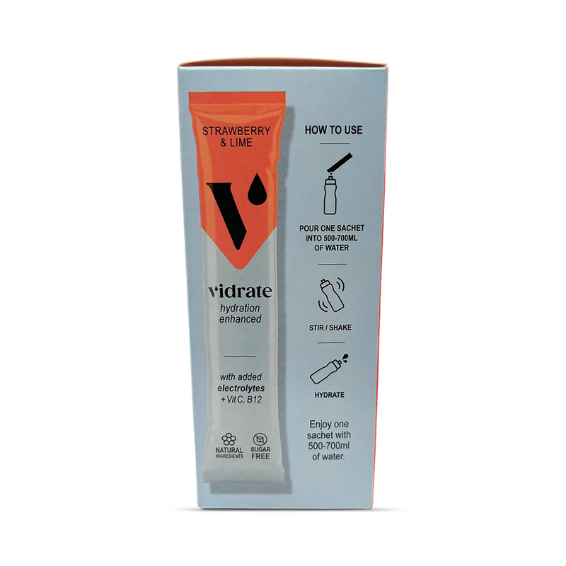 Vidrate hydration sachets strawberry lime 12 sachets (British brand)