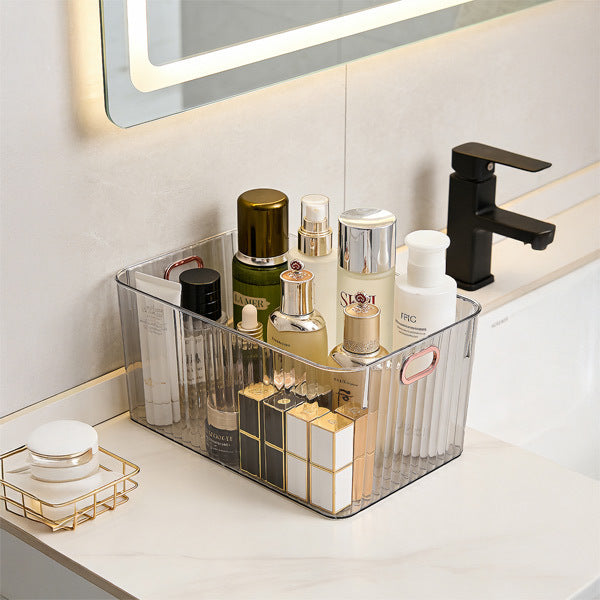 Livingandhome grey desktop storage organiser, 26x21x10cm - British product