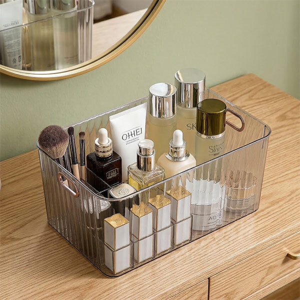 Livingandhome grey desktop storage organiser, 26x21x10cm - British product