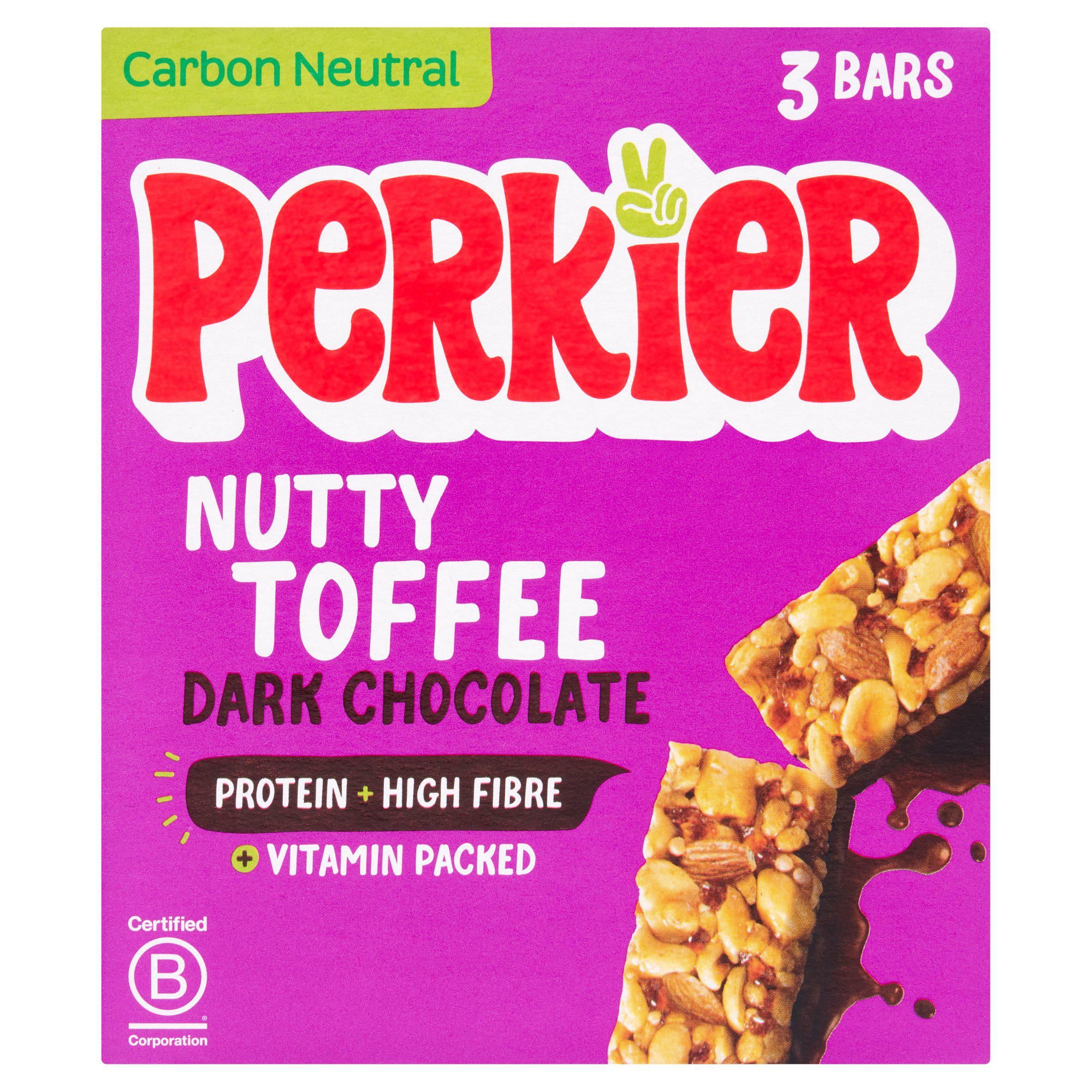 Perkier Nutty Toffee & Dark Chocolate 3x37g GOODS Sainsburys   