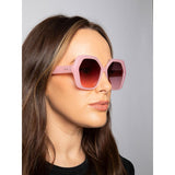 SVNX oversized rounded angular sunglasses in pink (one size), imported from the UK