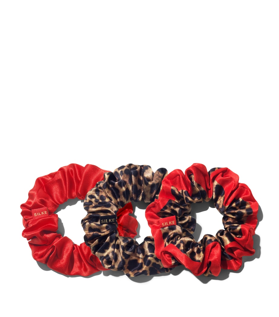Silke mulberry silk hair scrunchies set of 3 (British brand)