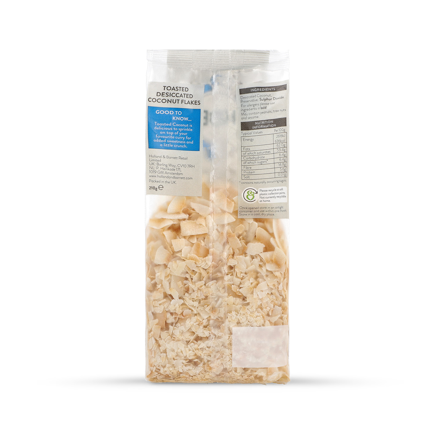 Holland & Barrett Toasted Coconut 210g, UK version