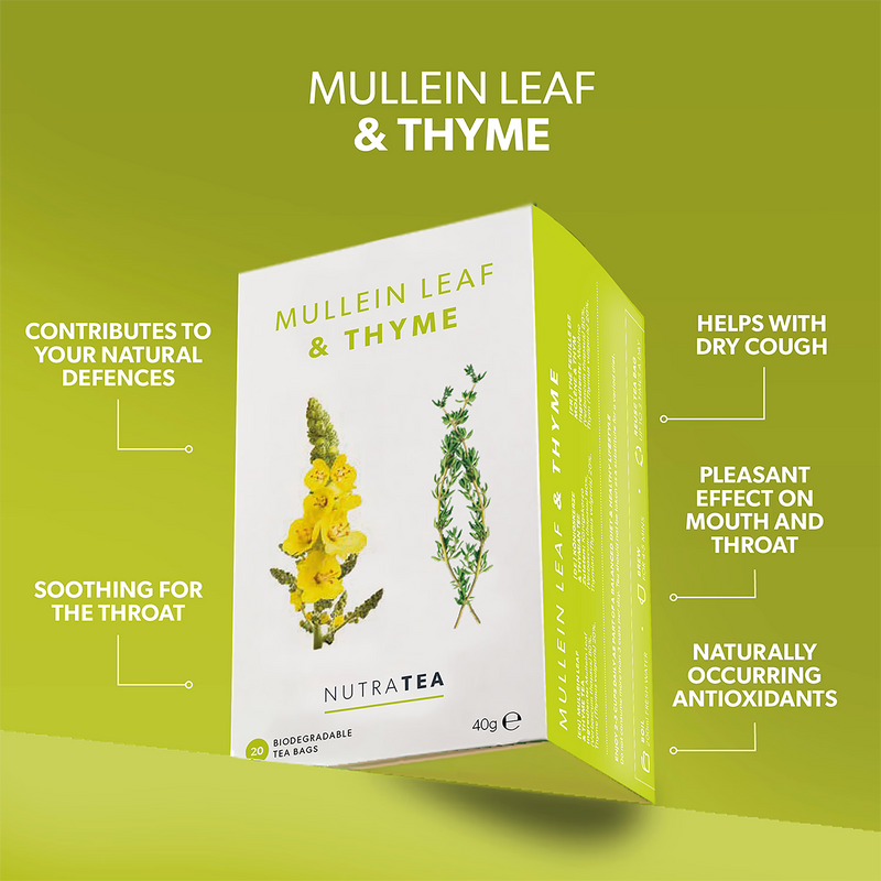 Mullein Leaf & Thyme Herbal Tea 20 tea bags, imported from the UK