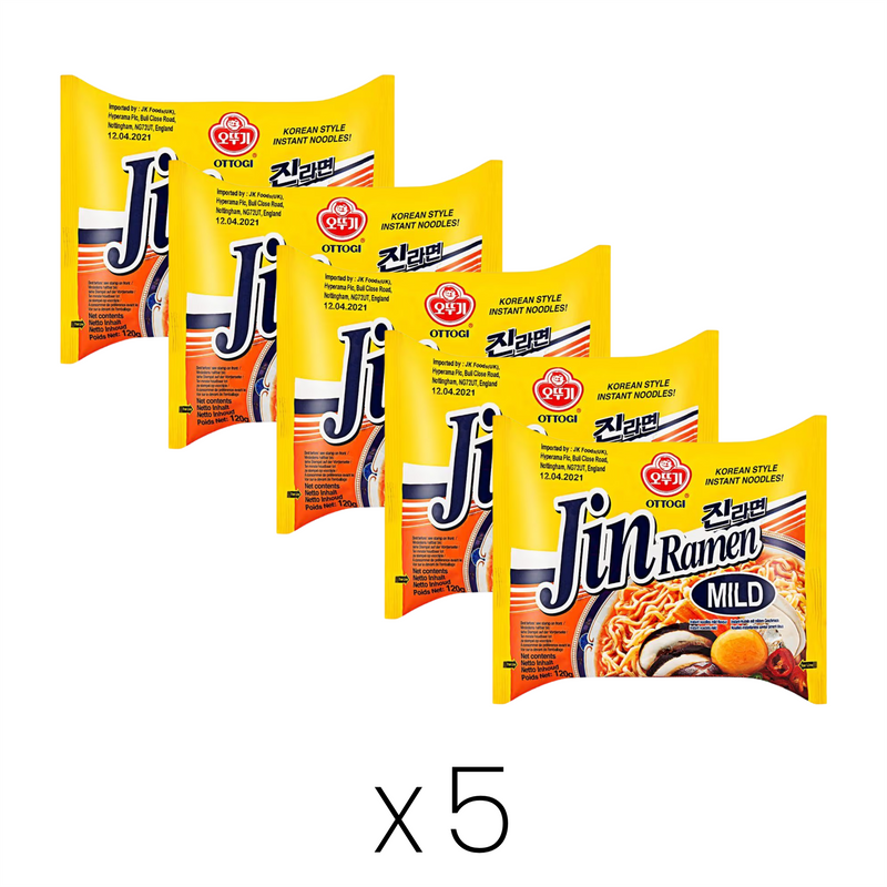 Ottogi Jin Ramen mild multipack of 5 (British brand)