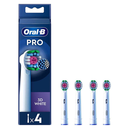 Oral-B 3D White Toothbrush Head with CleanMaximiser Technology, 4 Pack Dental Boots   