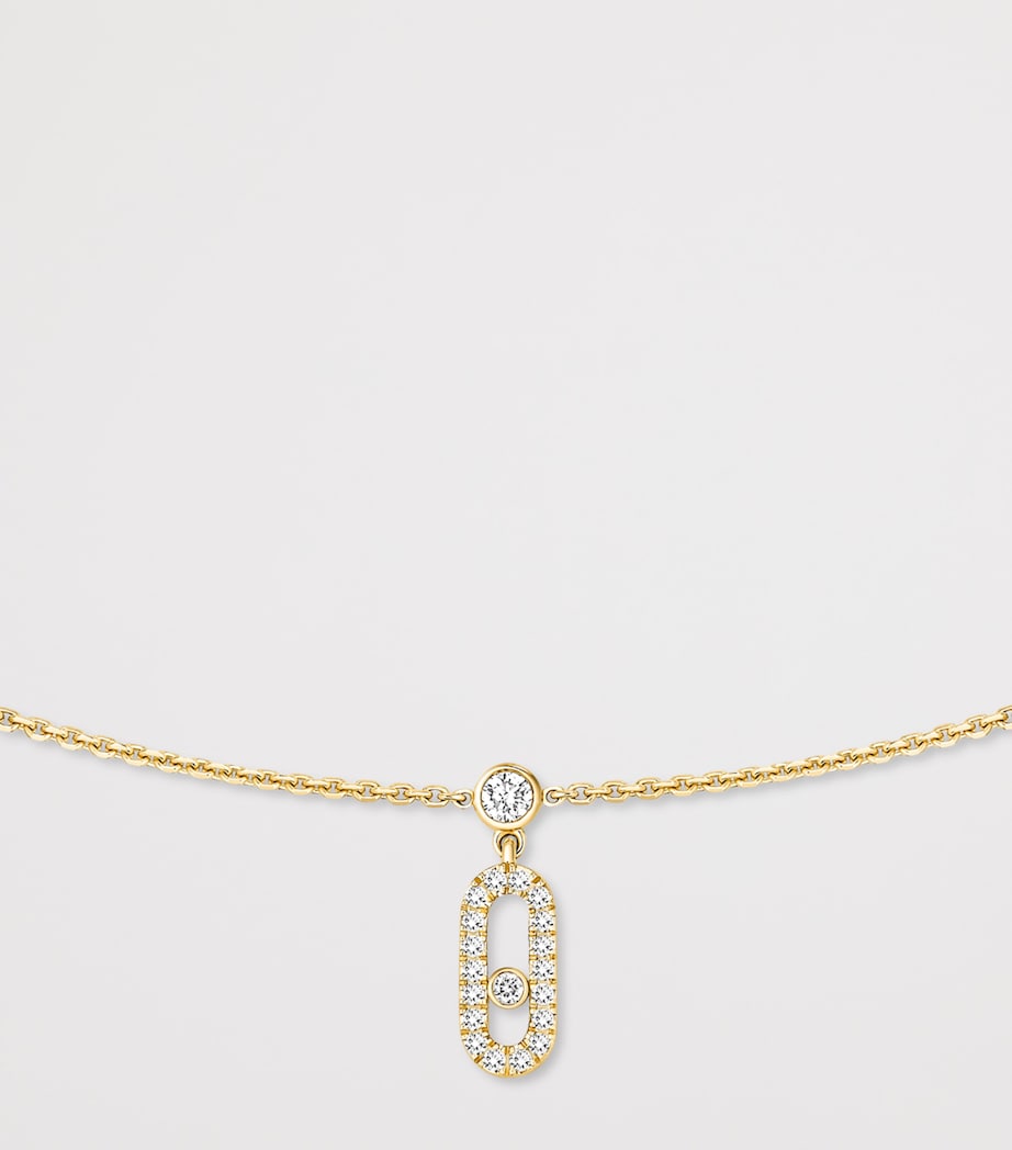 Messika Move Uno yellow gold diamond necklace 0.61ct, imported from the UK