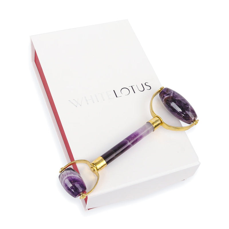 Genuine amethyst crystal roller for facial massage (British brand)