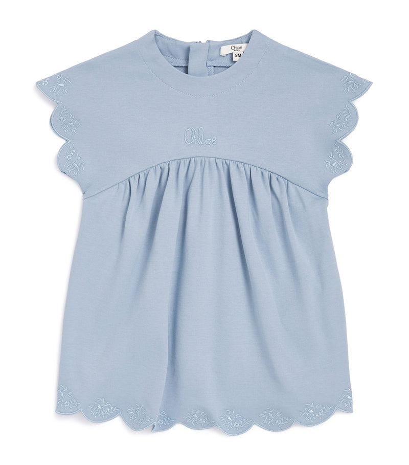 Chloé Kids cotton embroidered logo dress 6-36 months - British product