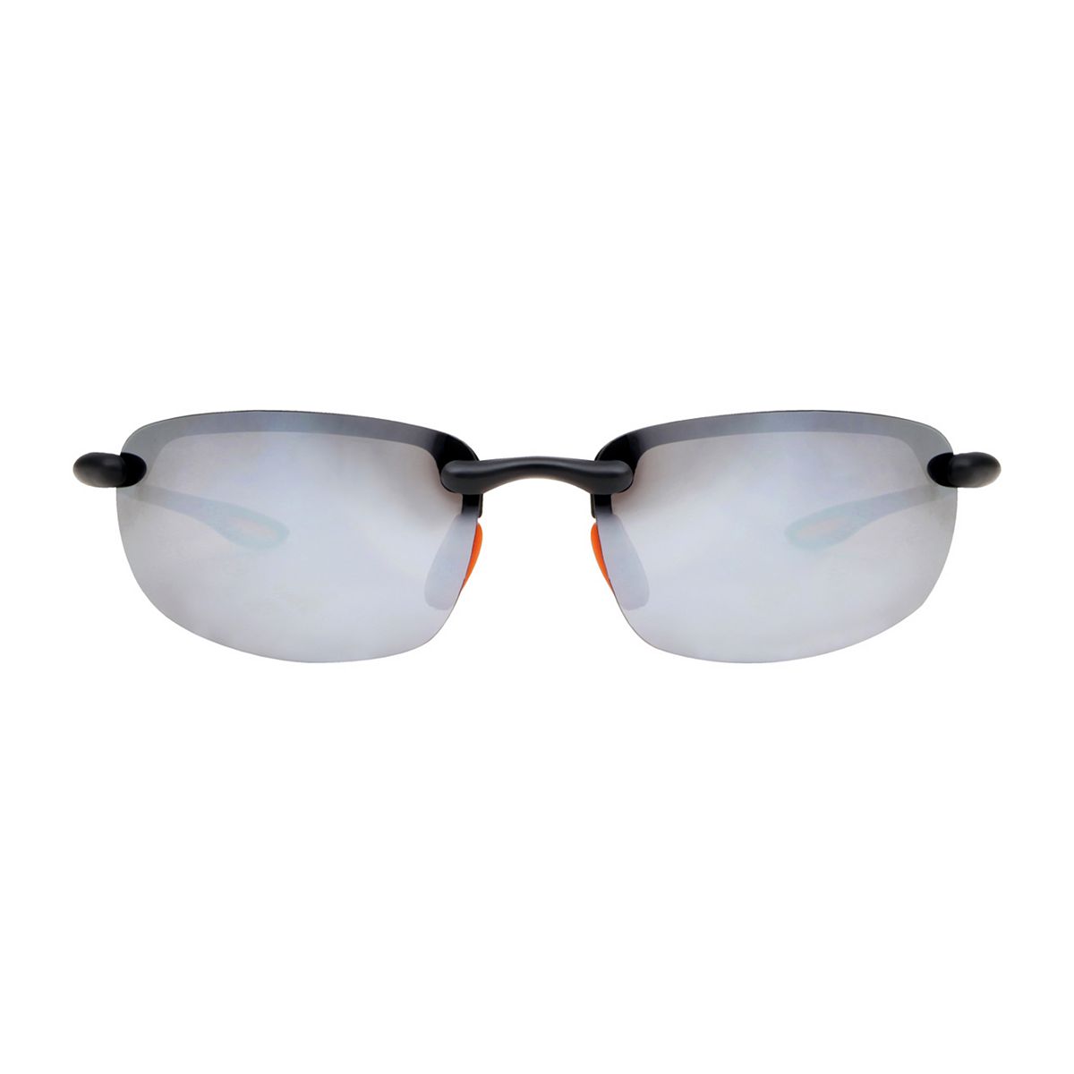 Boots Mens Polarised Sunglasses - Matt Black and Orange Frame GOODS Boots   