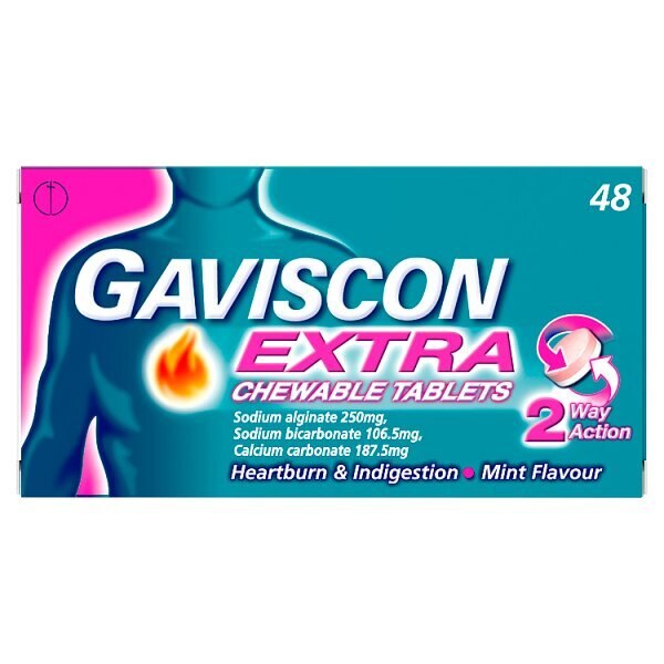 Gaviscon Heartburn & Indigestion Double Action Mint 48s GOODS Superdrug   