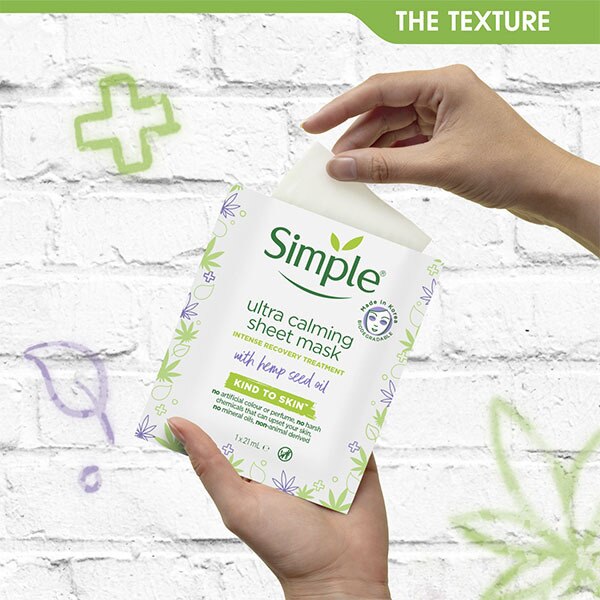 Simple Ultra Calming Hemp Biodegradable Sheet Mask 1Pc