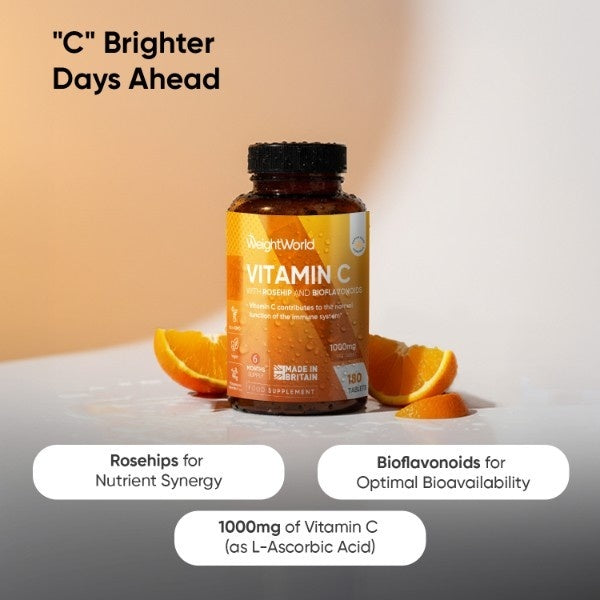 WeightWorld Vitamin C tablets 1000mg 180 tablets (British brand)