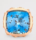 Boodles rose gold diamond aquamarine Flamingo ring, imported from the UK