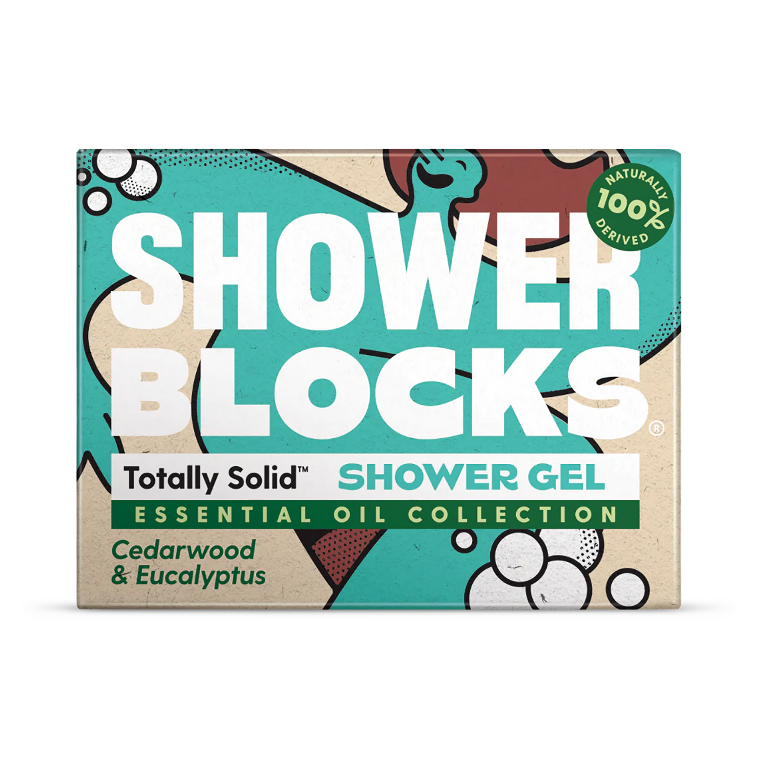 EO Range Cedarwood & Eucalyptus Shower Block 100g, imported from the UK