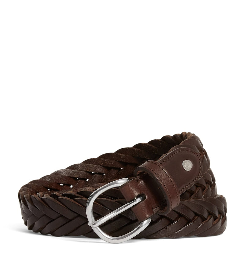 Dunhill braided leather belt 2cm, imported from the UK