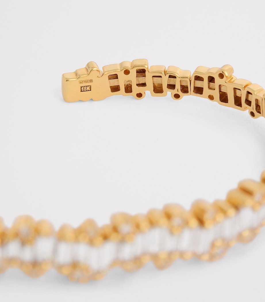 Suzanne Kalan yellow gold diamond bangle small size (British brand)