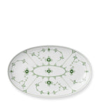 Royal Copenhagen Green Fluted Plain porcelain oval assiette 23.5cm, imported from the UK