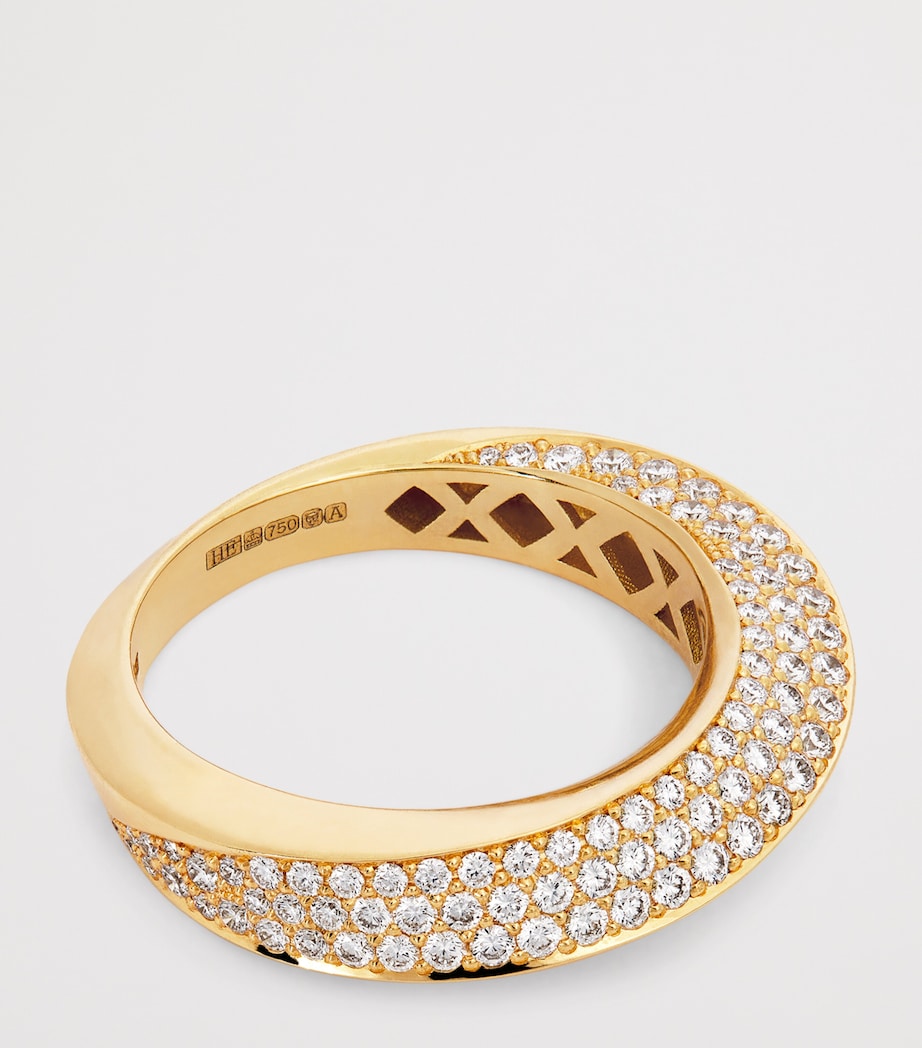 Engelbert Aurea Spira ring 18kt yellow gold pavé diamonds, UK version