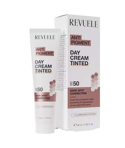 Superdrug Revuele Crème de Jour Teintée Anti-Pigment SPF 50 - Acheter en ligne sur McGrocer