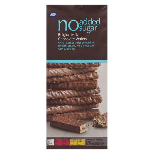 Boots No added sugar Belgian Milk Chocolate Wafers - 100g GOODS Boots   