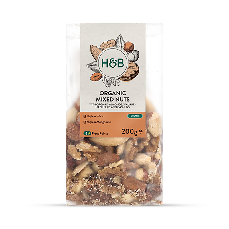 Holland & Barrett organic mixed nuts 200g, UK version