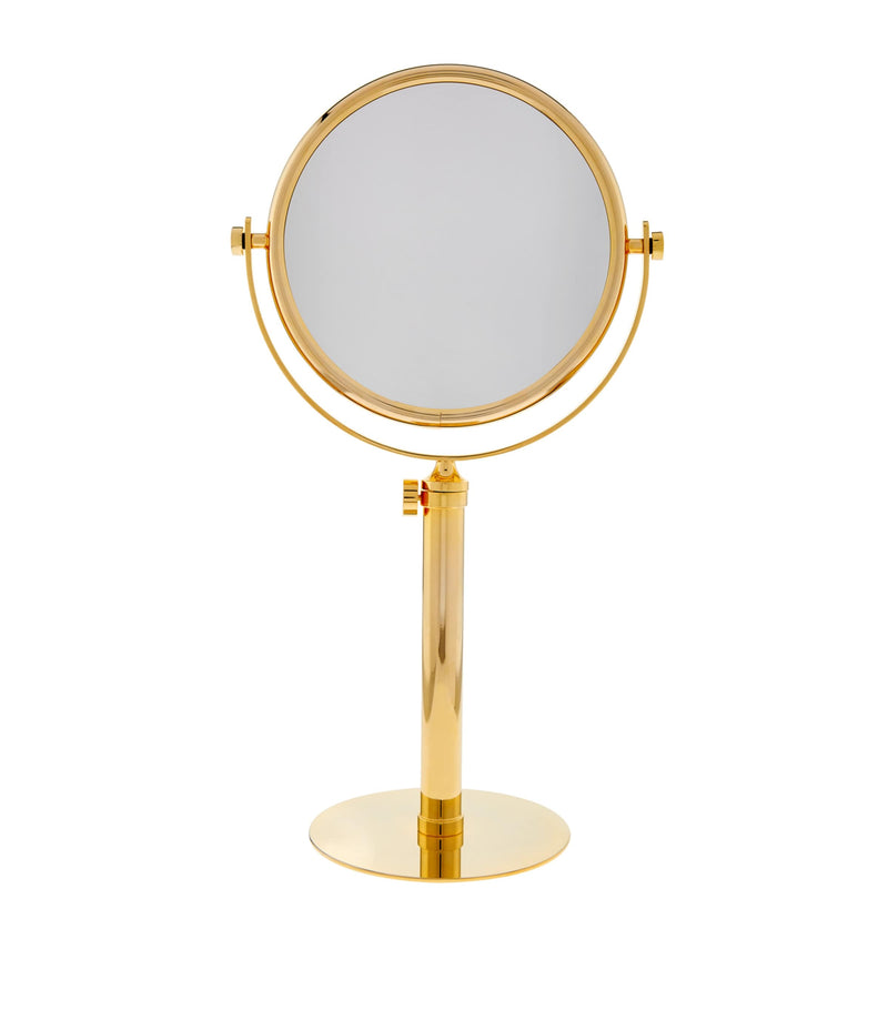 Zodiac double-sided circle table mirror with gold-plated edge (British brand)