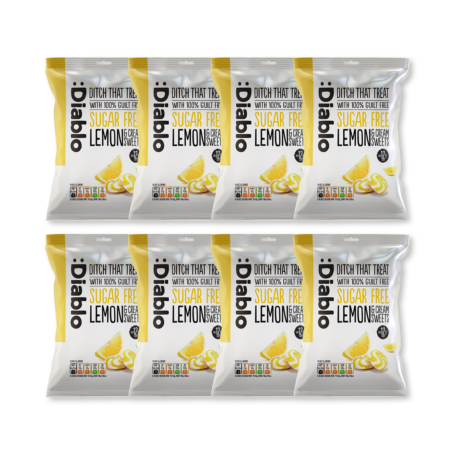 Diablo sugar free lemon and cream sweets 75g, UK version